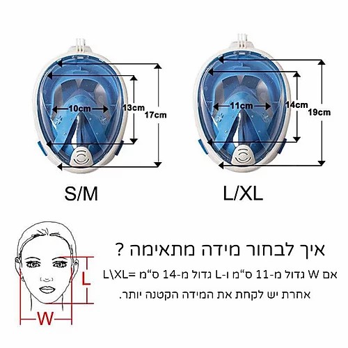 מסכת צלילה עם זווית רחבה