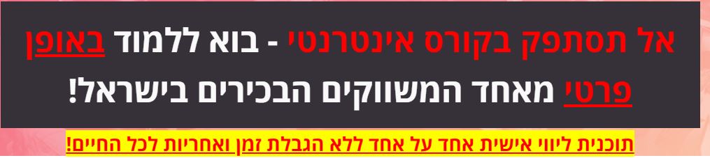 ליווי אישי צמוד בהנחיית אורן אדרי ליצירת נכסים באינטרנט