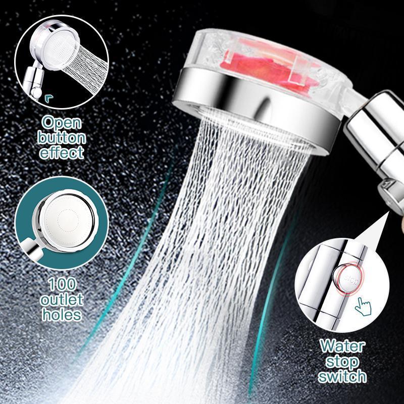 360 מקלחת גשמים מסתובבת עם ראש מים במקלחת תרסיס לחיסכון גבוה בחדר אמבטיה ראש מקלחת עיסוי בלחץ יד