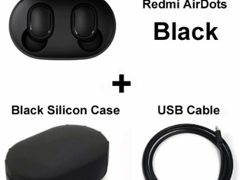 אוזניות Xiaomi Mi Airdots Bluetooth כולל קייס סיליקון וכבל טעינה 