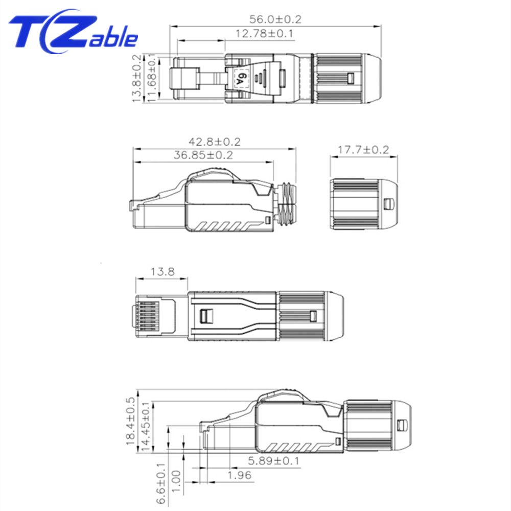 RJ45 Cat6A Cat7 Cat8 Ethernet Konektor Alat Bebas Terlindung Jaringan כבל מתאם כבל אינטרנט Ekstensi Plug Rj45 Terminal