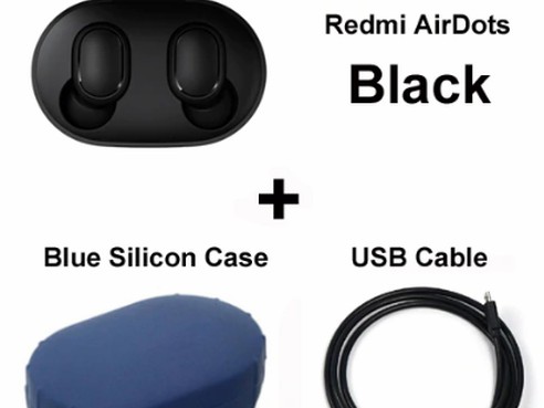אוזניות Xiaomi Mi Airdots Bluetooth כולל קייס סיליקון וכבל טעינה 